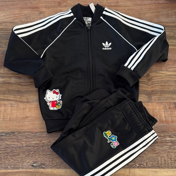 Adidas Black Track Suit with Hello Kitty Design - Picture 1 of 4